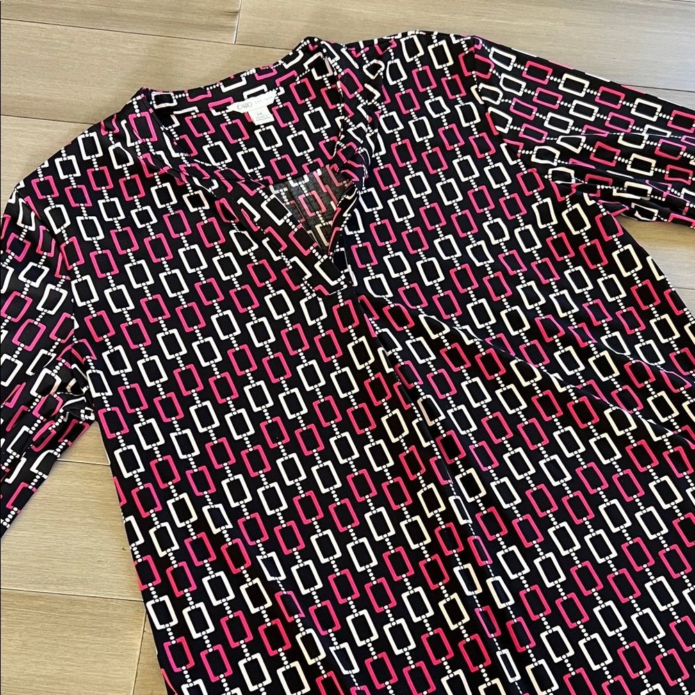 Black/Red & Green/Black Geometric Patterned Blouse BUNDLE SET - Picture 4 of 13